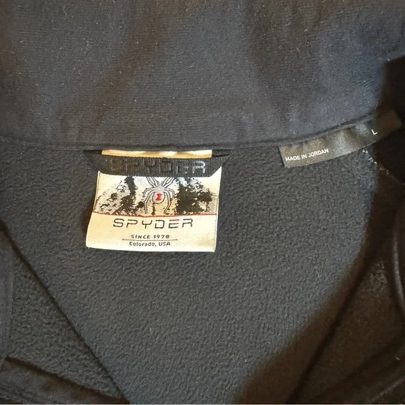 Spyder Outbound Half-Zip Core Pullover Sweater Grey Black Fleece Large - Picture 5 of 7